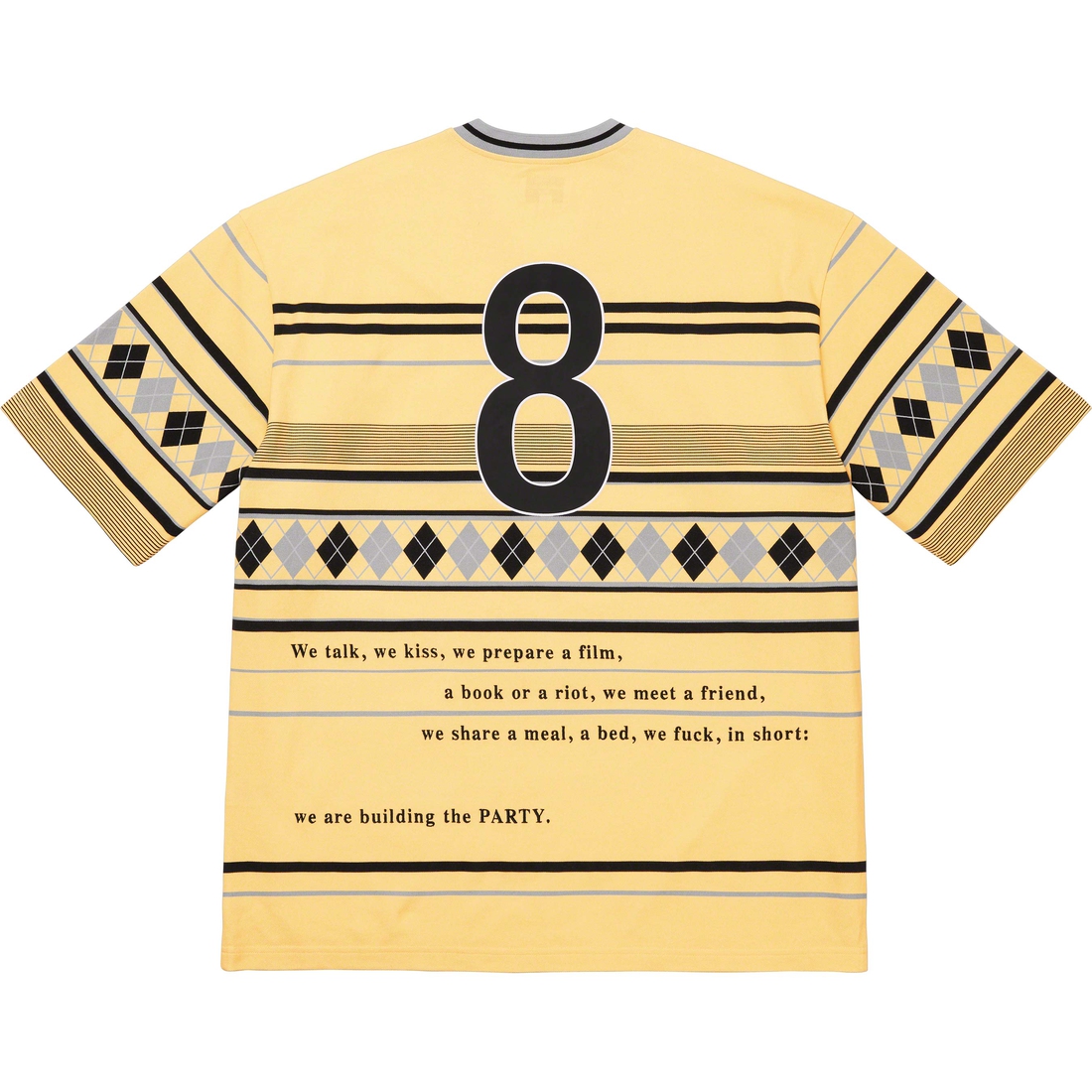 Details on Supreme Bernadette Corporation Pique Soccer Top Pale Yellow from spring summer
                                                    2023 (Price is $118)