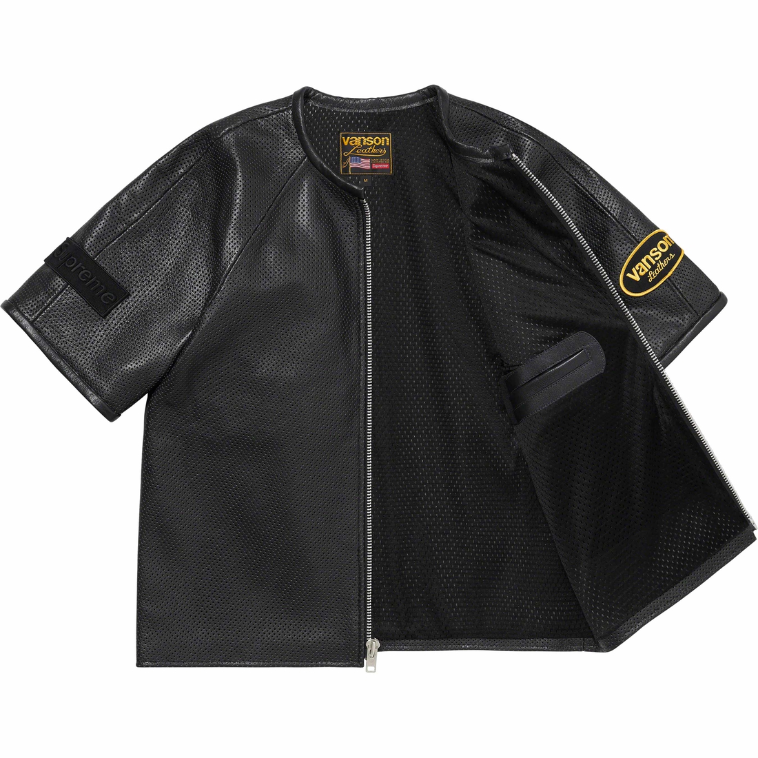 Details on Supreme Vanson Leathers S S Racing Jacket Black from spring summer
                                                    2023 (Price is $698)
