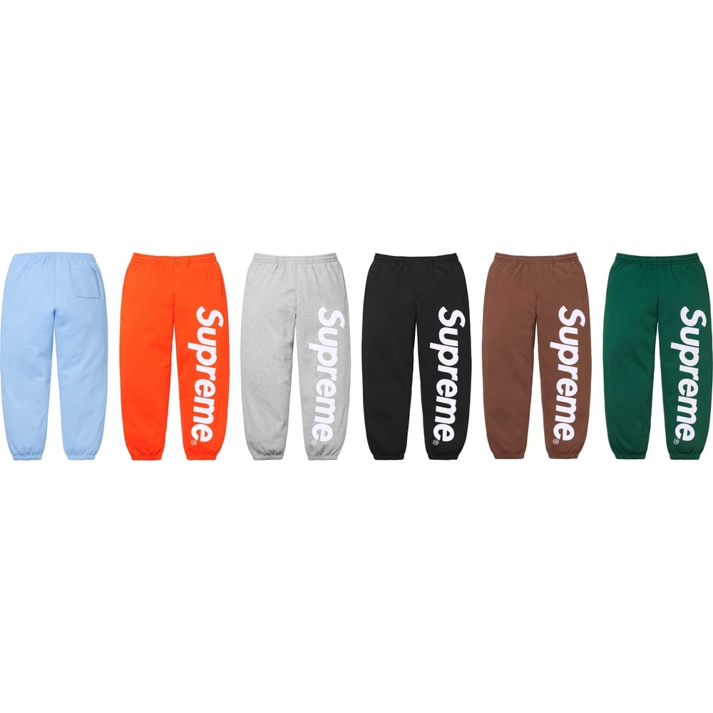 Supreme Satin Appliqué Sweatpant released during fall winter 24 season