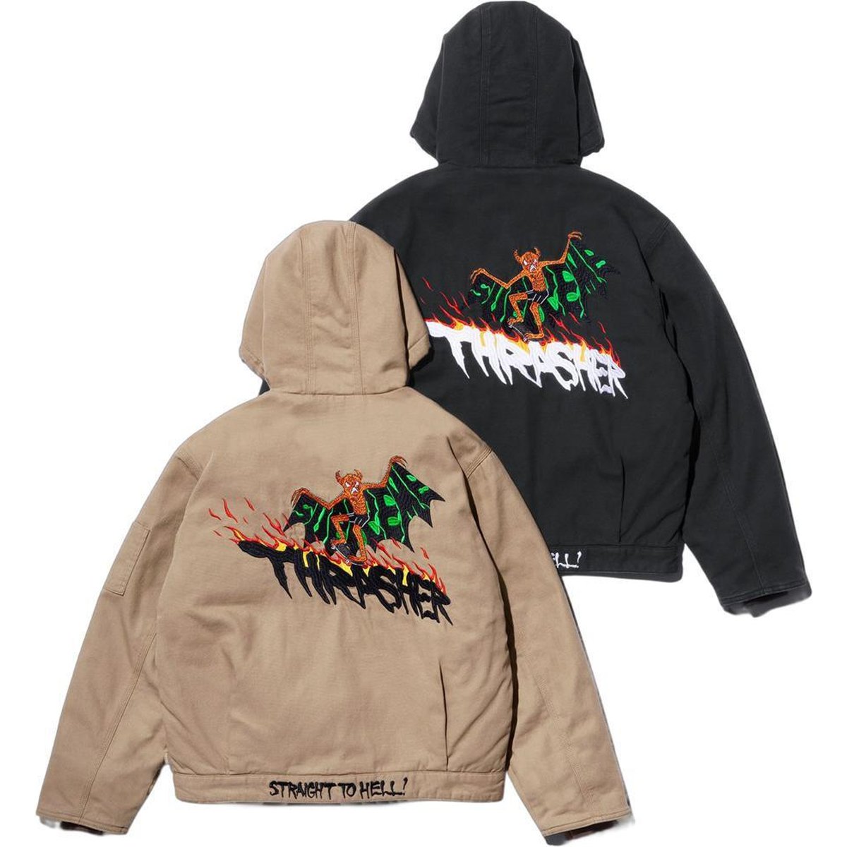 Details on Supreme Thrasher Hooded Work Jacket from fall winter
                                            2024 (Price is $228)