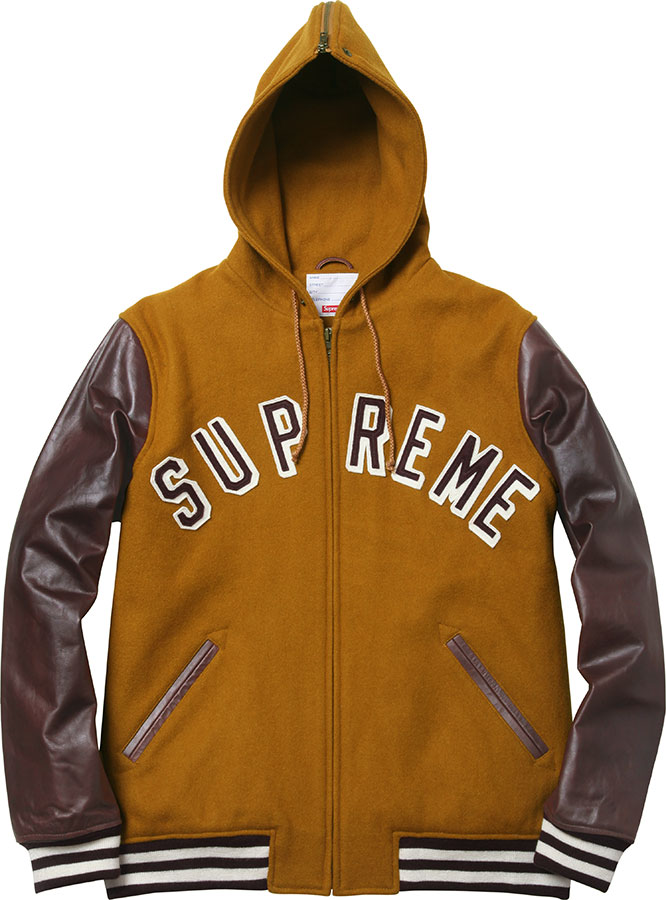 Supreme 2012/FW Hooded Varsity Jacket-