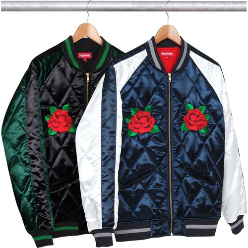 Supreme Quilted Satin Bomber for fall winter 13 season