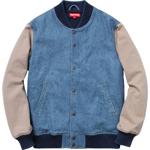 Details on Denim Twill Varsity Jacket None from fall winter
                                                    2014