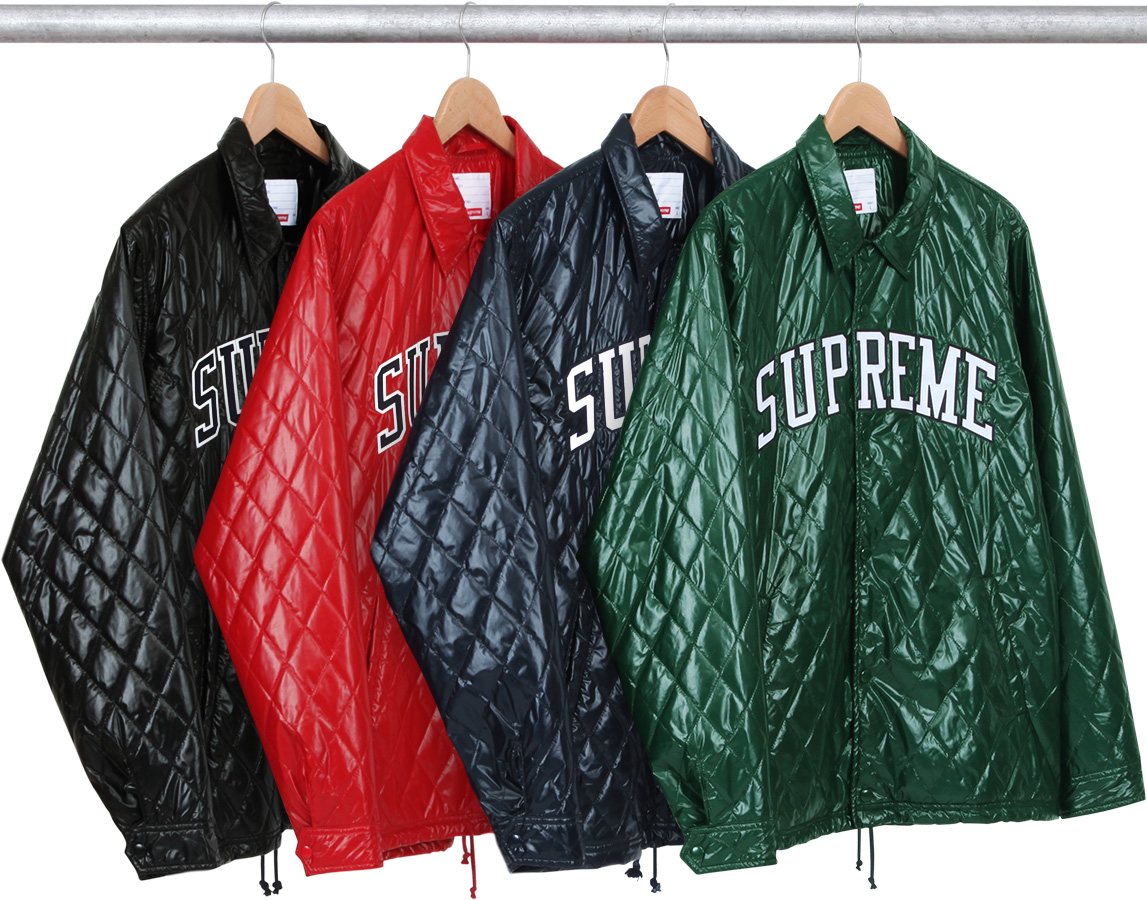 14AW Supreme Quilted Coaches Jacket