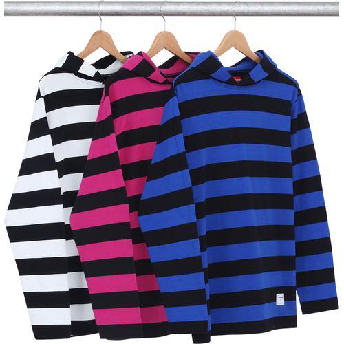 Supreme Hooded L S Striped Tee for fall winter 14 season