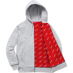 supreme small box zip up sweat grey