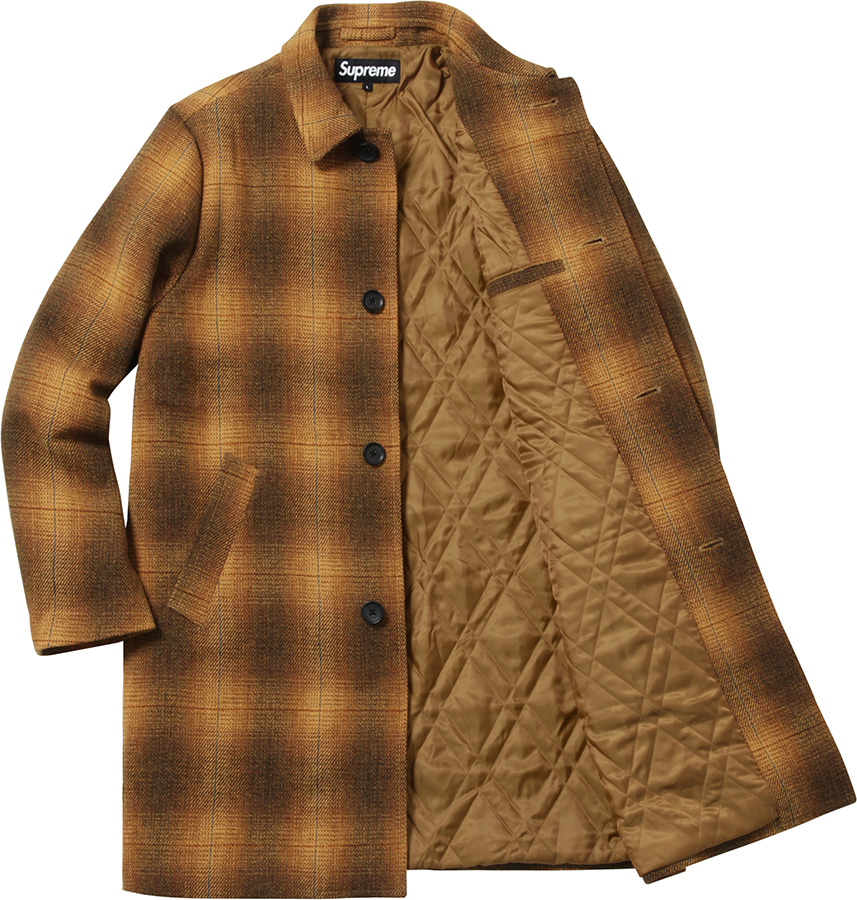 16AW SUPREME Shadow Plaid Wool Over Coat