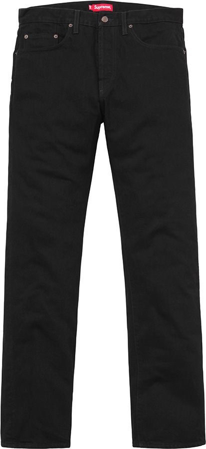 Straight jeans Supreme Black size 34 US in Cotton - 30573014