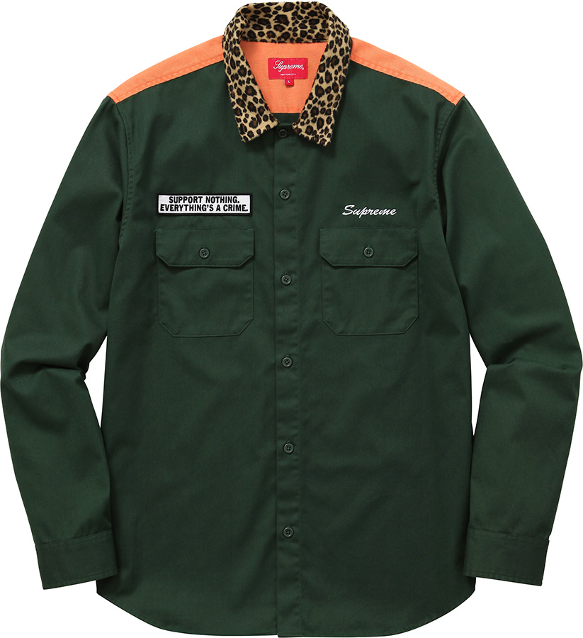 Leopard Collar Work Shirt - fall winter 2016 - Supreme