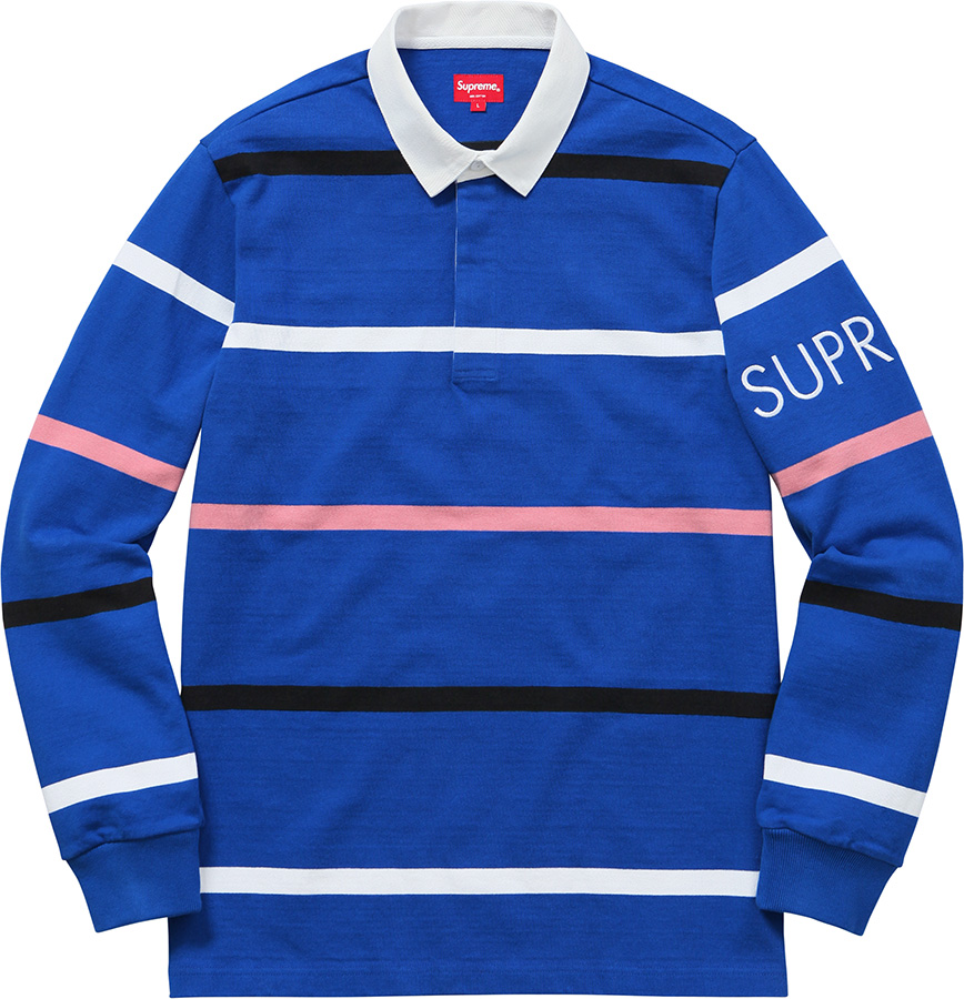 11,500円SUPREME striped rugby shirts 2016F/W