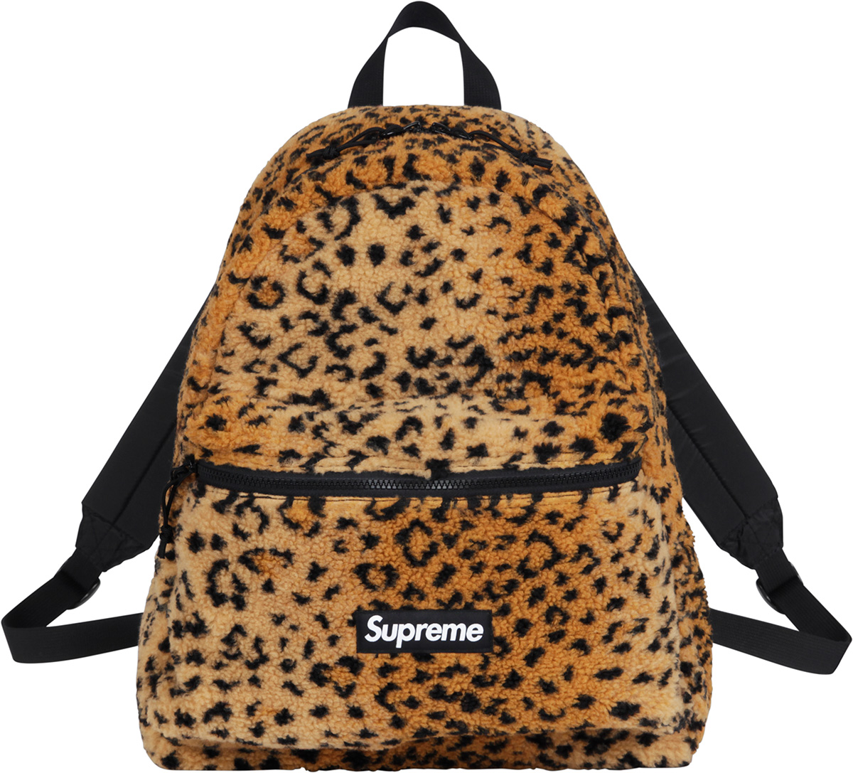 新品 2017AW Supreme Leopard FleeceBackpack