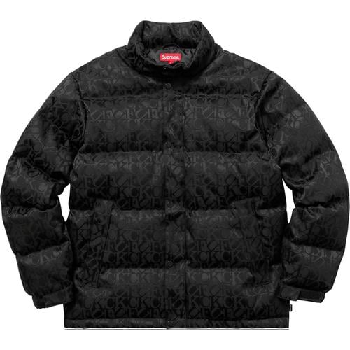 Details on Fuck Jacquard Puffy Jacket None from fall winter
                                                    2017 (Price is $398)