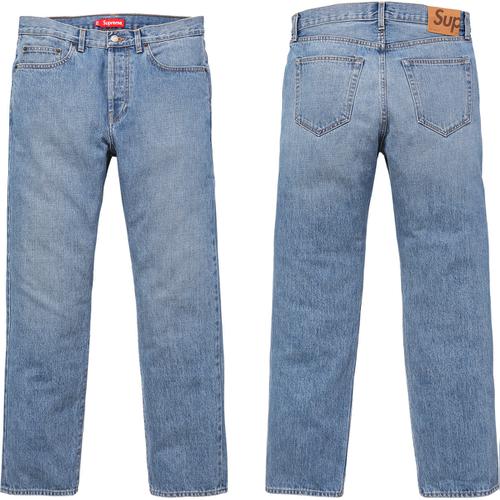 Supreme Stone Washed Slim Jeans released during fall winter 17 season