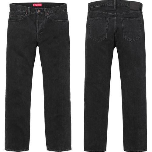 Supreme Stone Washed Black Slim Jeans released during fall winter 17 season