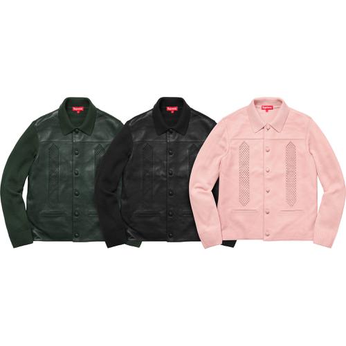 Supreme Leather Front Polo Sweater releasing on Week 0 for fall winter 2017