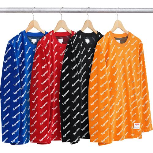 Supreme Velour Diagonal Logo L S Top releasing on Week 6 for fall winter 2017