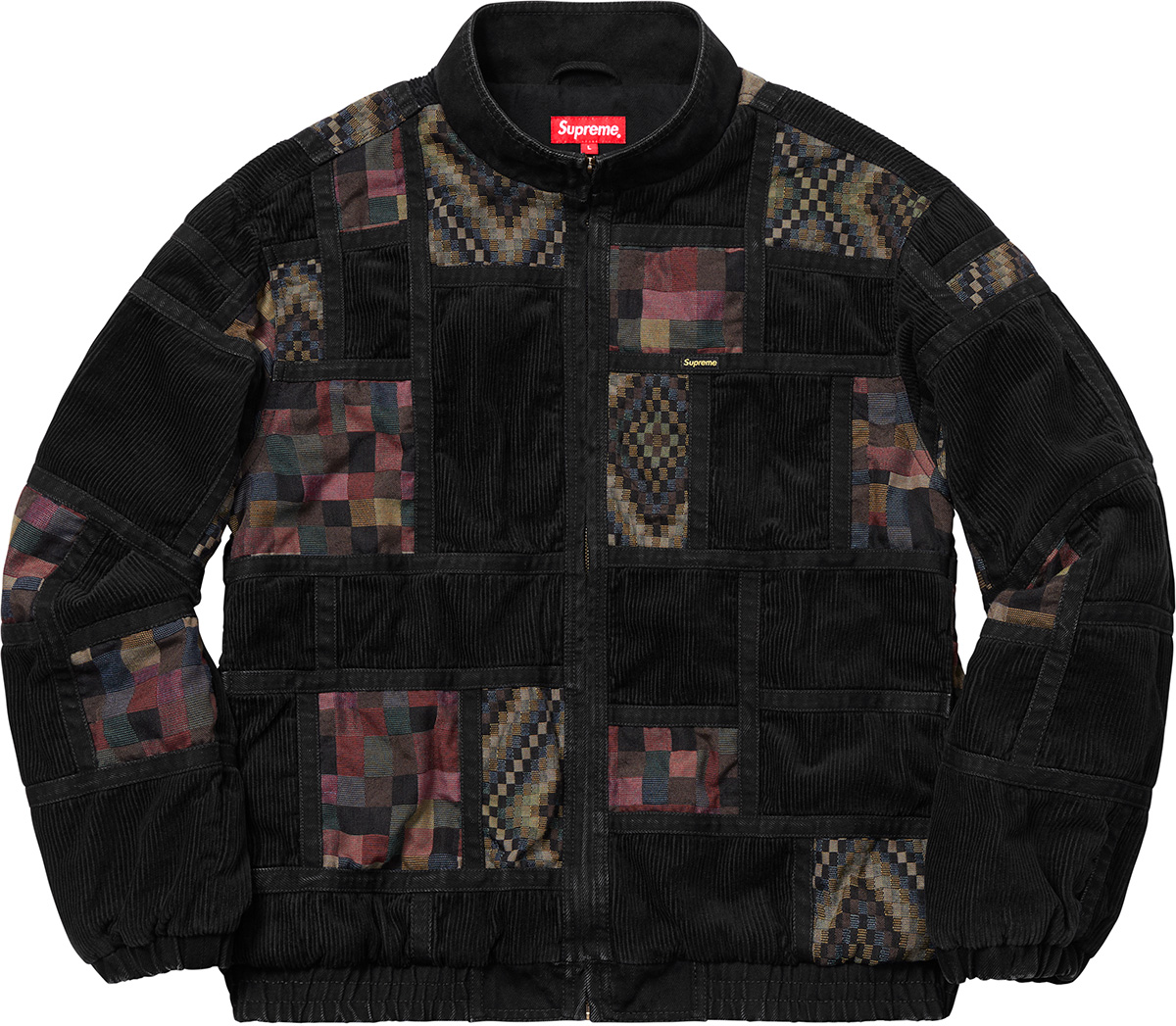 supreme corduroy patchwork jacket-