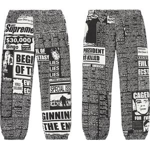 supreme newsprint pants