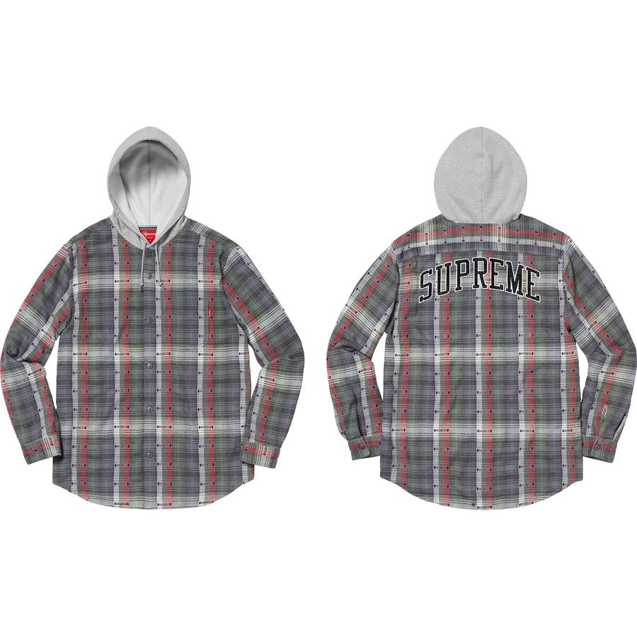 Details on Hooded Jacquard Flannel Shirt  from fall winter
                                                    2018 (Price is $138)