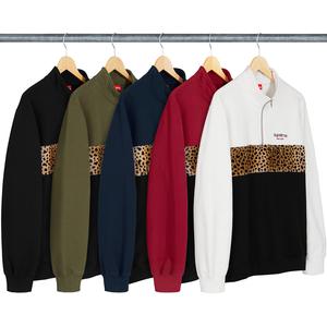 Leopard Panel Half Zip Sweatshirt - fall winter 2018 - Supreme