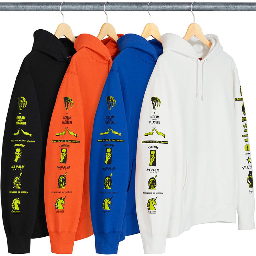 Details on Menace Hooded Sweatshirt from fall winter
                                            2018 (Price is $148)