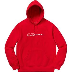 supreme classic script hooded sweatshirt black