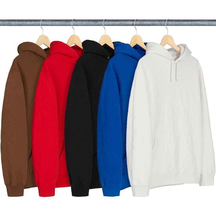 Supreme Quilted Hooded Sweatshirt released during fall winter 18 season