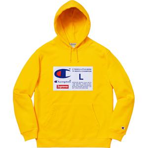 supreme champion label hoodie