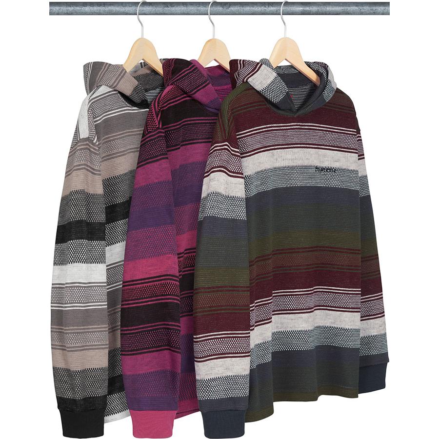 ニット/セーターsupreme knit stripe hooded L/S sweater