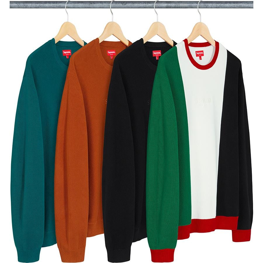 Supreme Pique Crewneck releasing on Week 1 for fall winter 2018