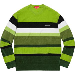 Supreme Stripe Chenille Sweater Green M オリジナル www