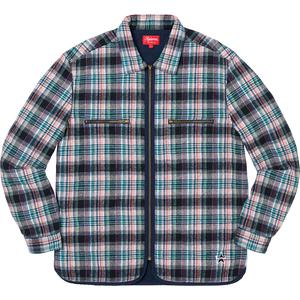 quilted flannel shirt with zipper