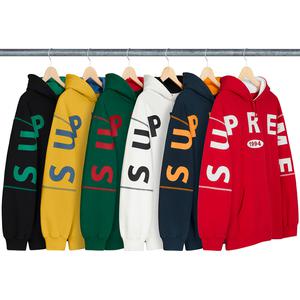 supreme spread logo hooded sweatshirt red