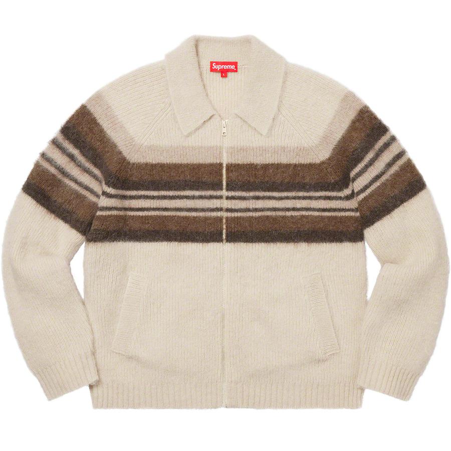 【M】supreme Brushed Wool Zip Up Sweater