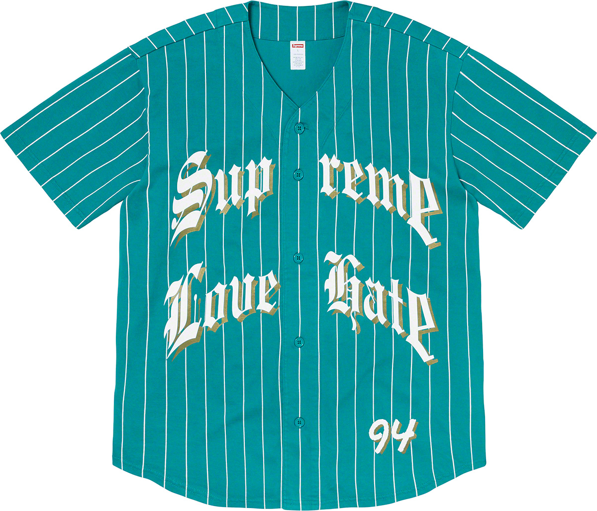 Supreme Love Hate Baseball Jerseyベースボール