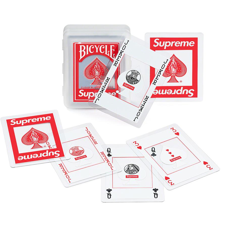 Supreme Supreme Bicycle Clear Playing Cards released during fall winter 20 season