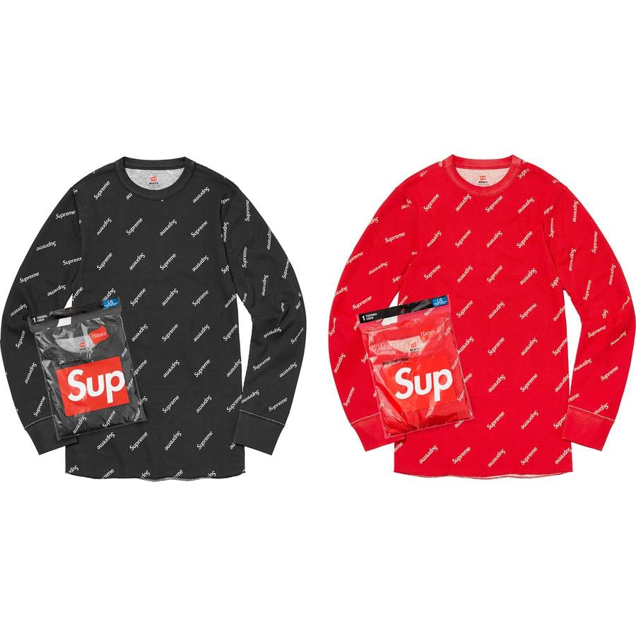Supreme Supreme Hanes Thermal Crew (1 Pack) released during fall winter 20 season