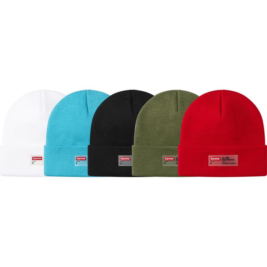 Supreme Clear Label Beanie released during fall winter 20 season