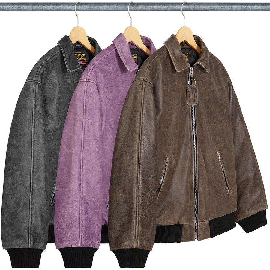 Details on Supreme Vanson Leathers Worn Leather Jacket from fall winter
                                            2020 (Price is $798)