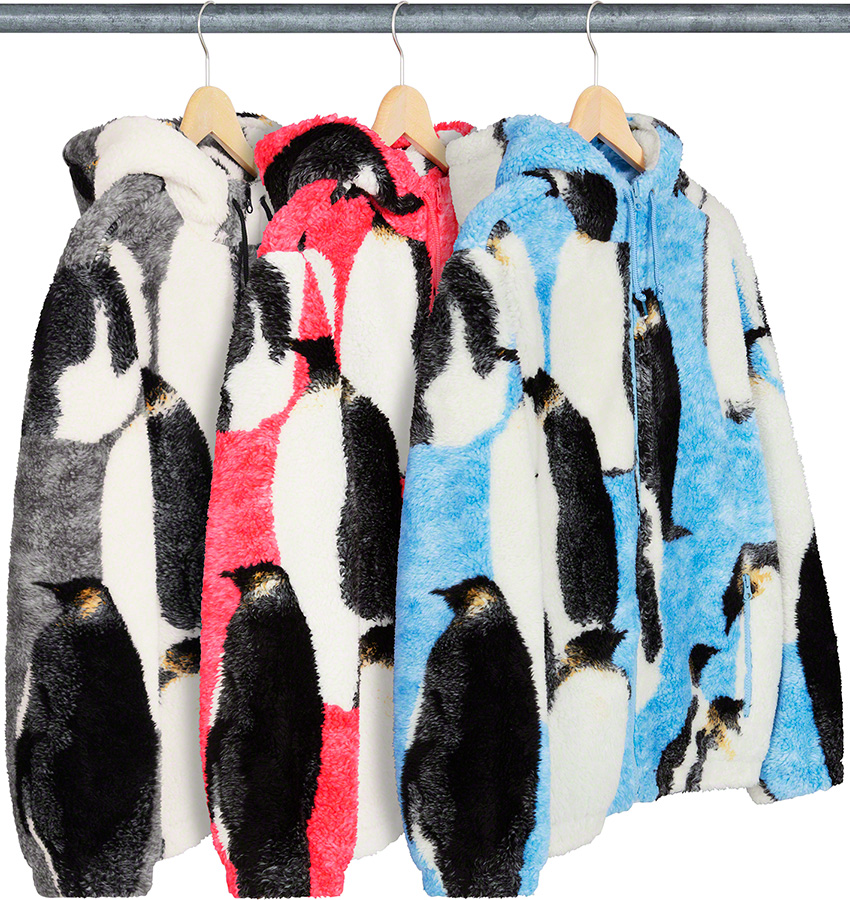 Supreme Penguins Hooded Fleece Jacket L-