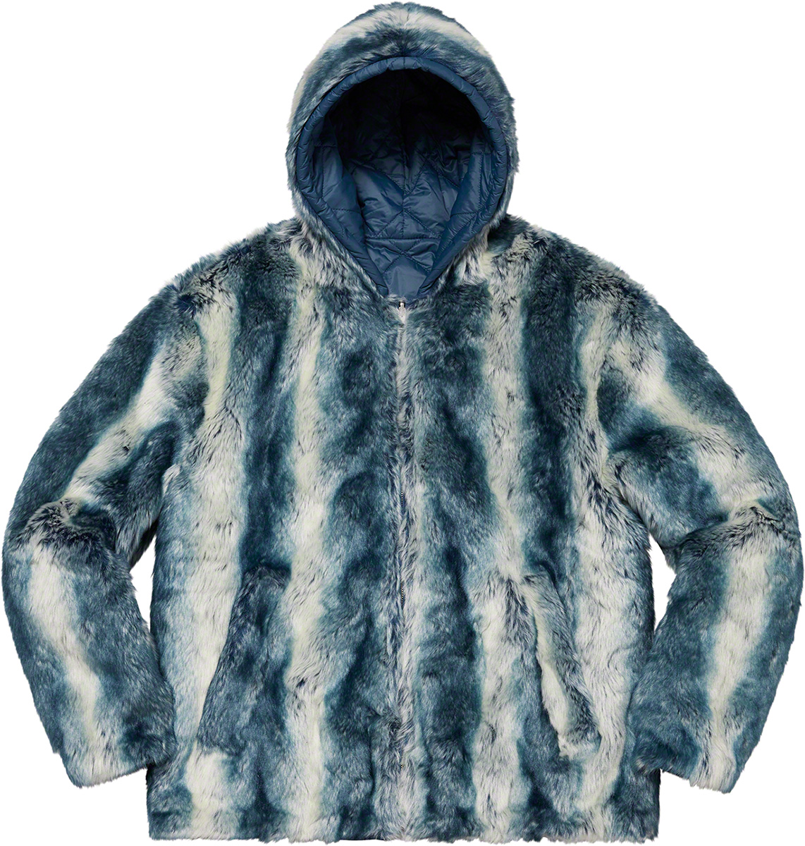 supremeFaux Fur Reversible Hooded Jacket