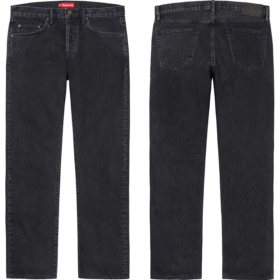 Supreme Stone Washed Black Slim Jean released during fall winter 20 season