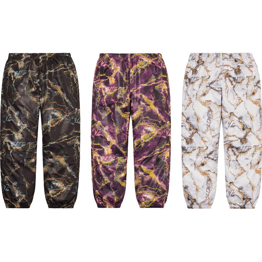 Supreme Marble Track Pant released during fall winter 20 season