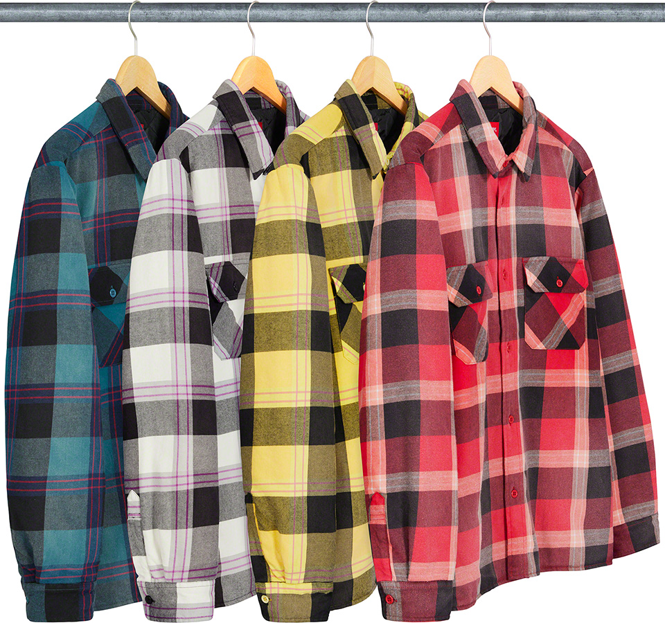 supreme quilted flannel shirt-