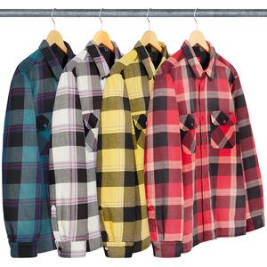 supreme quilted flannel shirt yellow