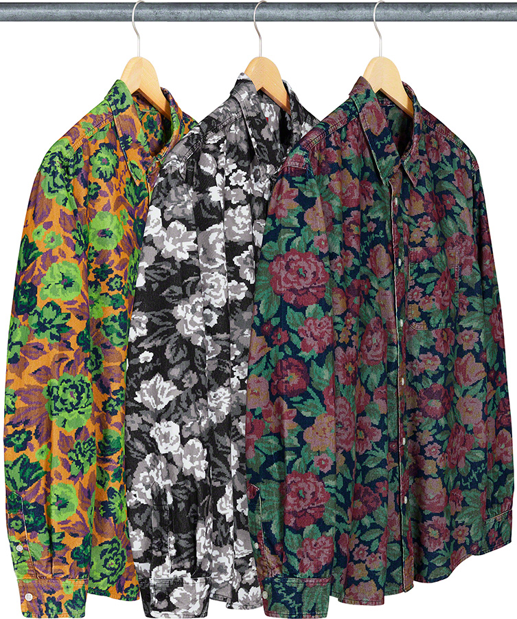 supreme digi floral corduroy shirts