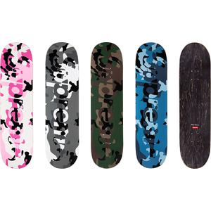 supreme camo logo skateboard deck blue camo