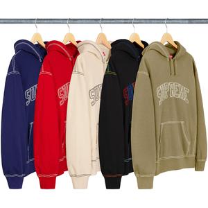 supreme big stitch hooded sweatshirt black