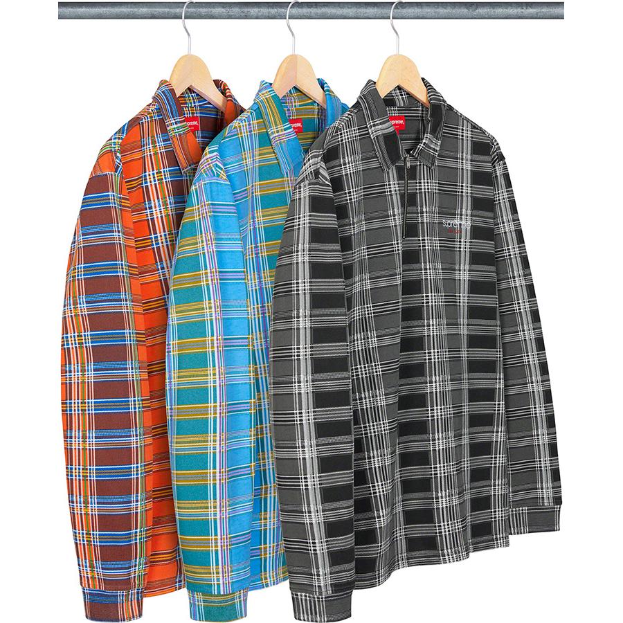 Supreme Plaid Zip Up L S Polo released during fall winter 20 season