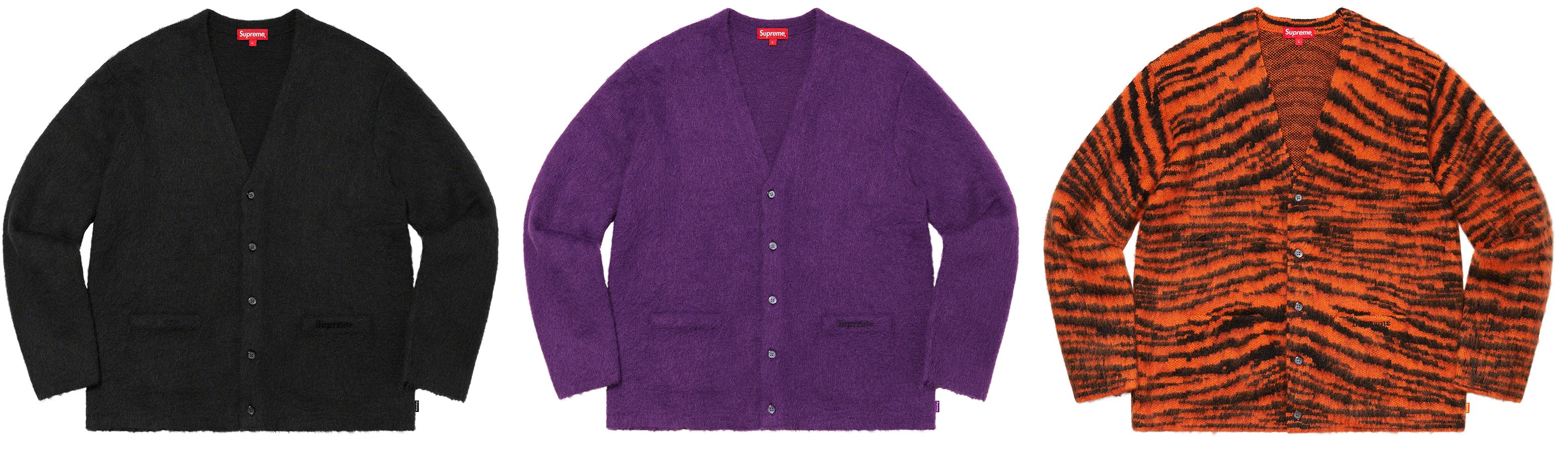 20FW supreme Brushed Mohair Cardigan L 虎